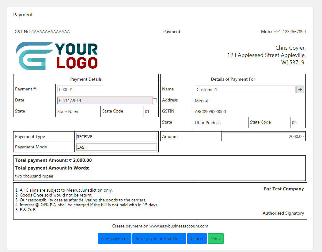 Accountancy App Payment